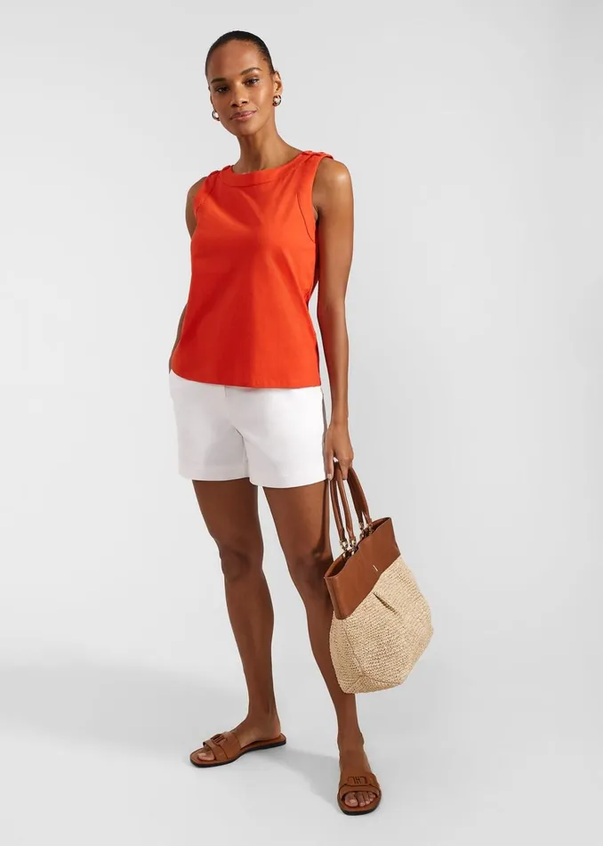 Women Maddy Cotton Top Hibiscus Red Hobbs Tops