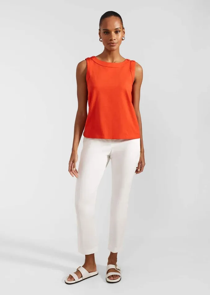 Women Maddy Cotton Top Hibiscus Red Hobbs Tops