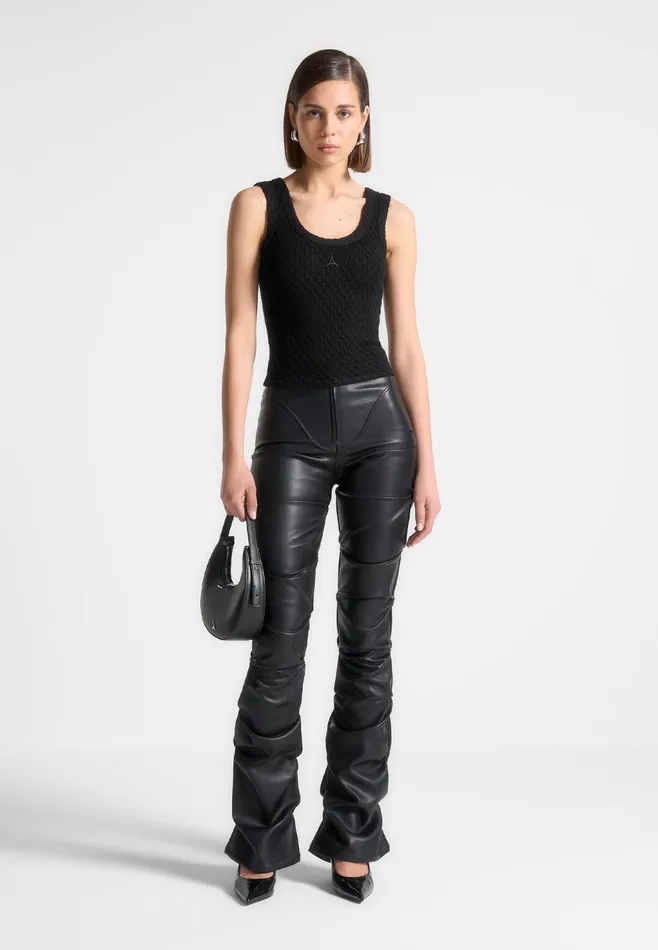 Women Manire De Voir Limited Edition Eiffel Knitted Tank Top Black