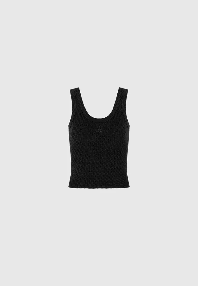 Women Manire De Voir Limited Edition Eiffel Knitted Tank Top Black