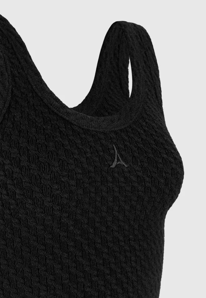 Women Manire De Voir Limited Edition Eiffel Knitted Tank Top Black