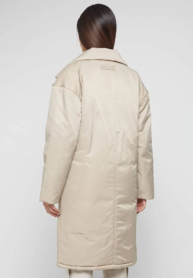 Women Manire De Voir Longline Corset Puffer Coat Beige