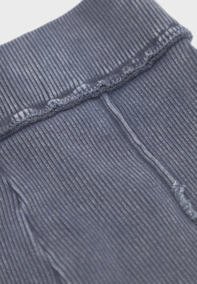 Women Manire De Voir Ribbed Flared Leggings Washed Blue