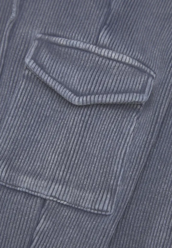 Women Manire De Voir Ribbed Flared Leggings Washed Blue