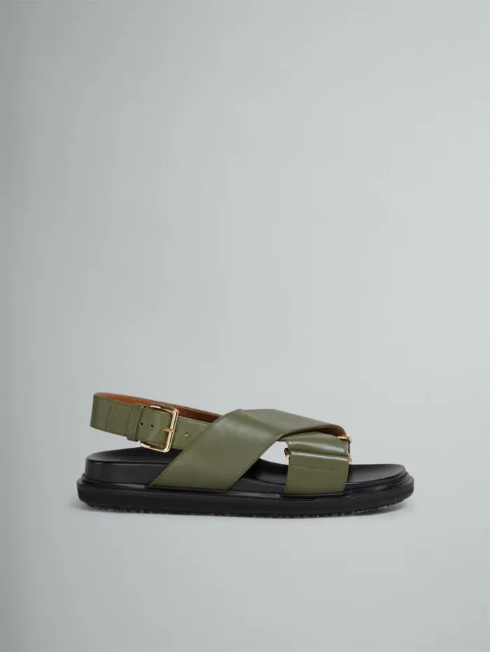 Women Marni Fussbett Green Leather Fussbett