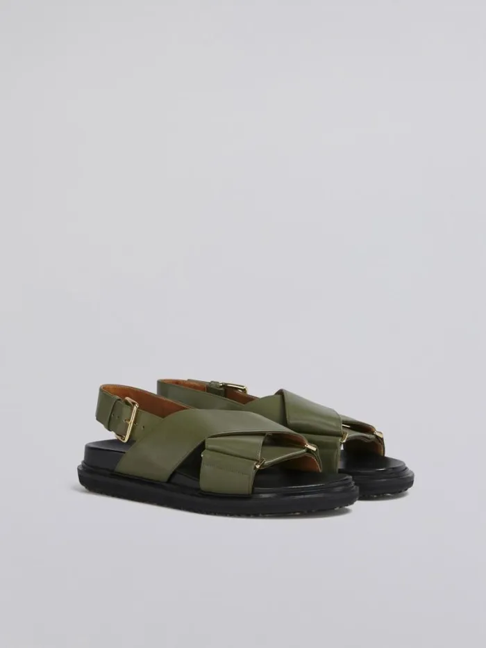 Women Marni Fussbett Green Leather Fussbett