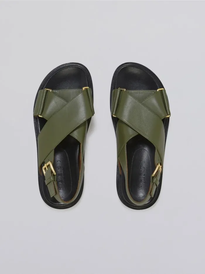 Women Marni Fussbett Green Leather Fussbett