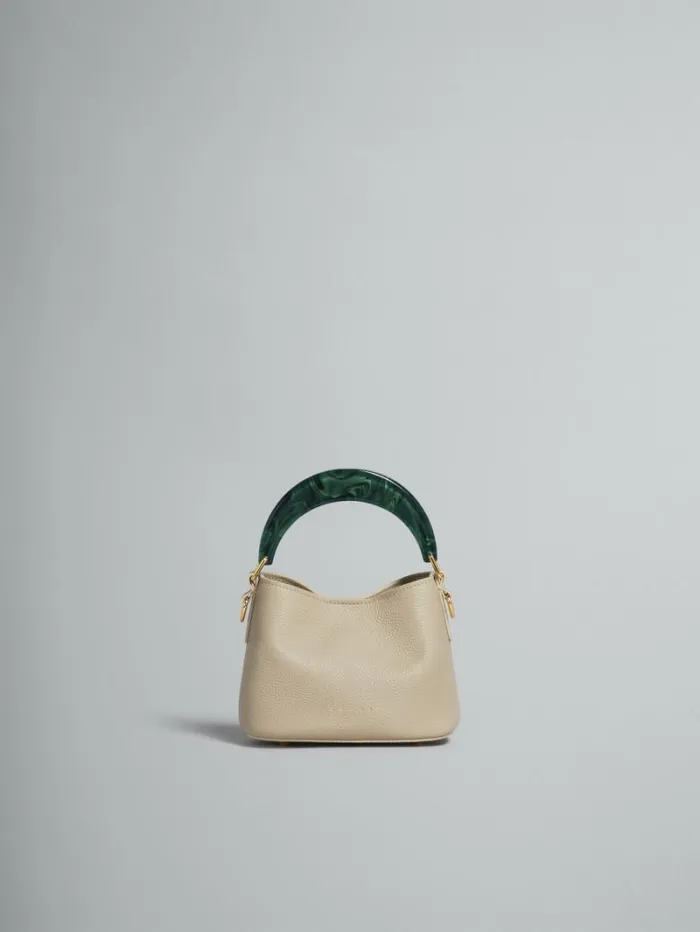 Women Marni Handbags Venice Mini Bucket Bag In Light Brown Leather
