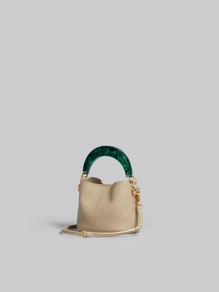 Women Marni Handbags Venice Mini Bucket Bag In Light Brown Leather