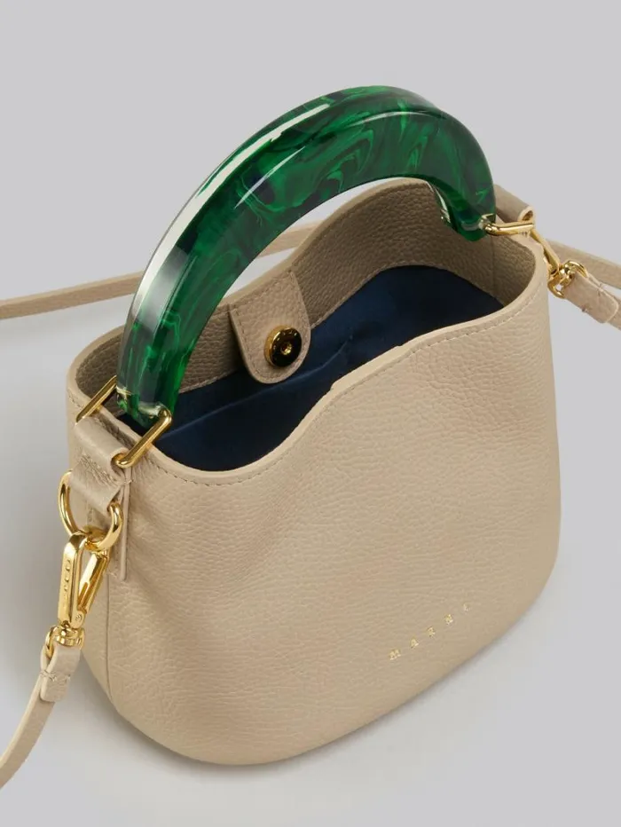 Women Marni Handbags Venice Mini Bucket Bag In Light Brown Leather