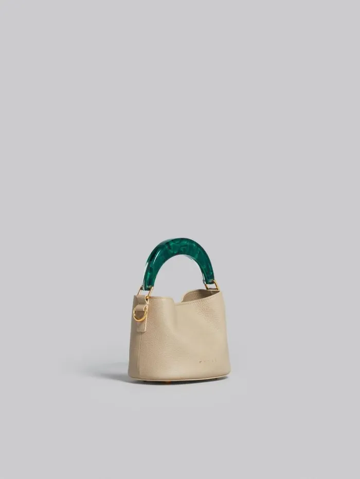 Women Marni Handbags Venice Mini Bucket Bag In Light Brown Leather