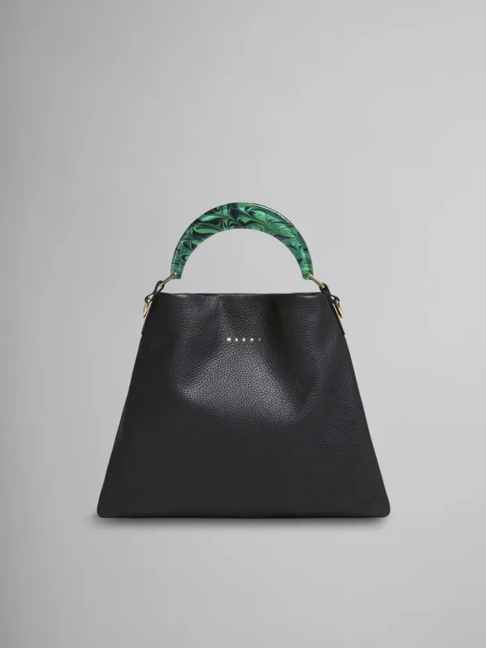 Women Marni Handbags Venice Small Bag In Black Leather