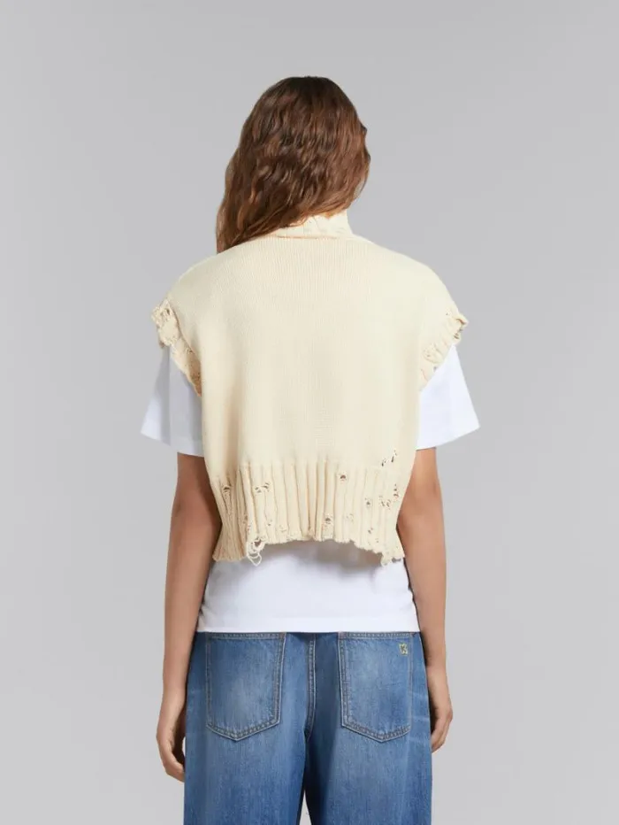 Women Marni Knitwear White Cotton Cropped Vest