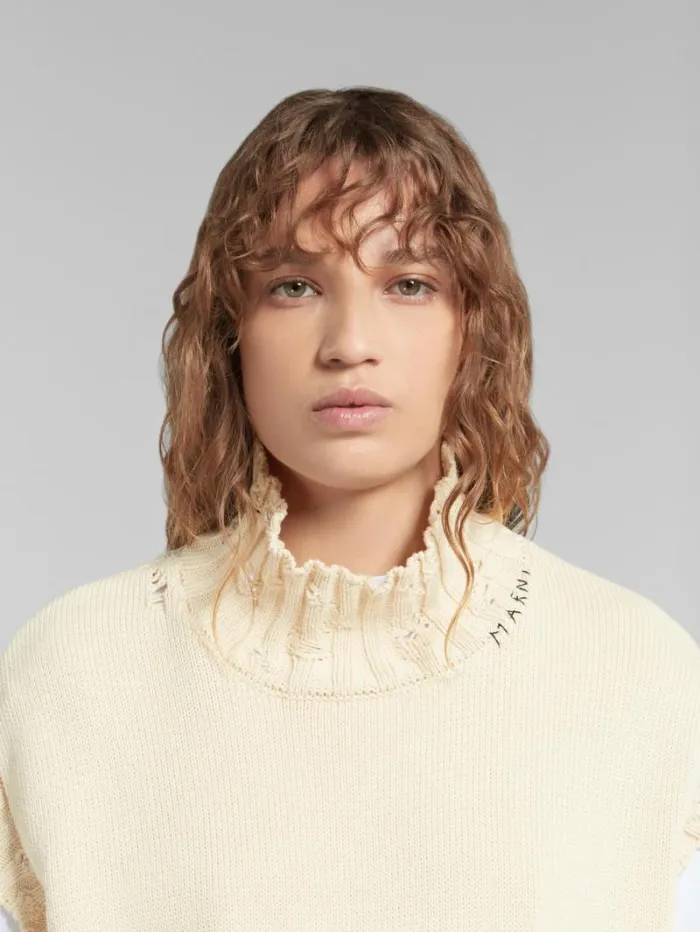 Women Marni Knitwear White Cotton Cropped Vest