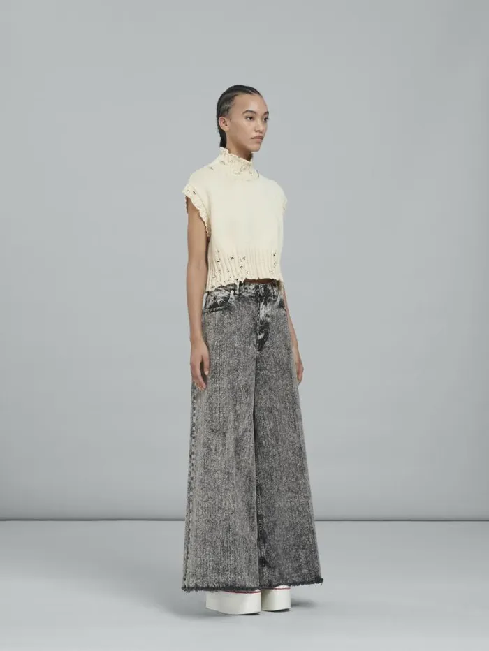 Women Marni Knitwear White Cotton Cropped Vest