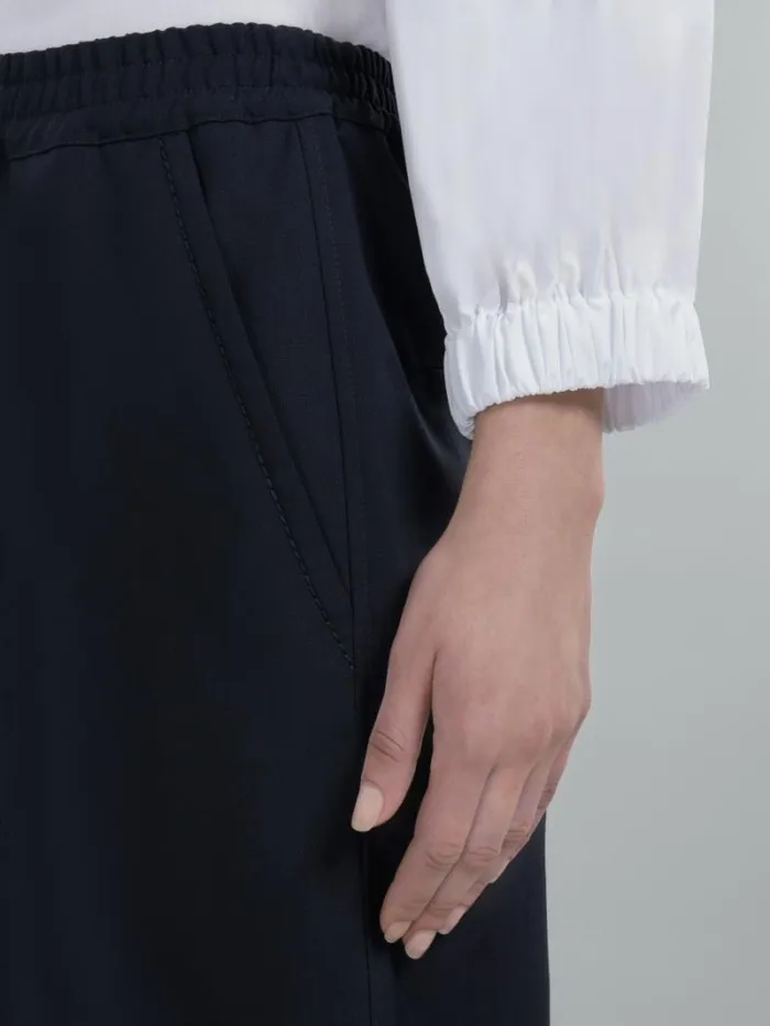 Women Marni Pants Cropped Trousers In Blue Tropical Wool