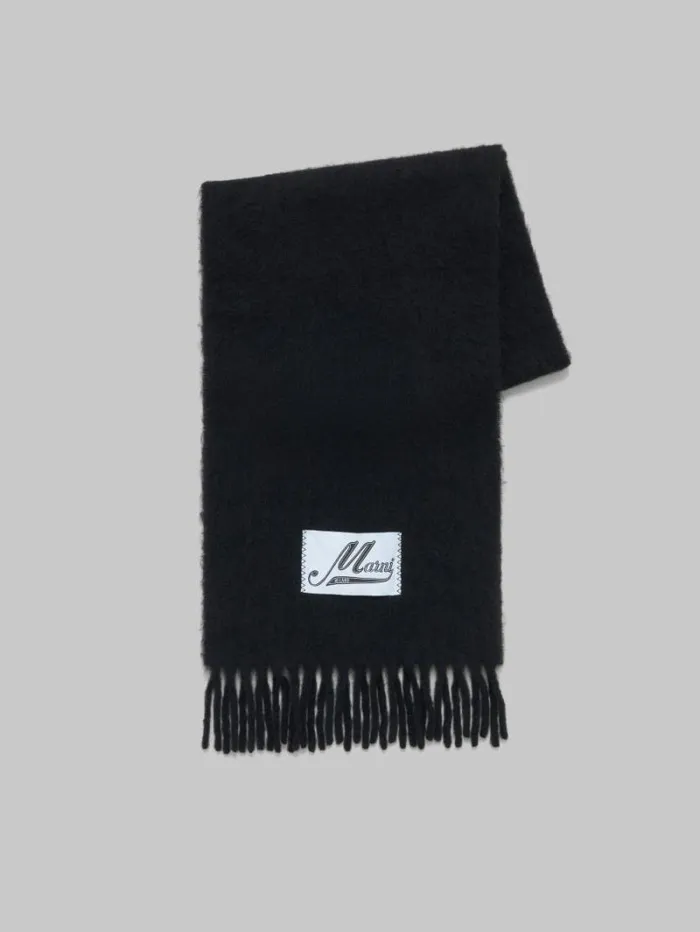 Women Marni Scarves Black Alpaca Scarf
