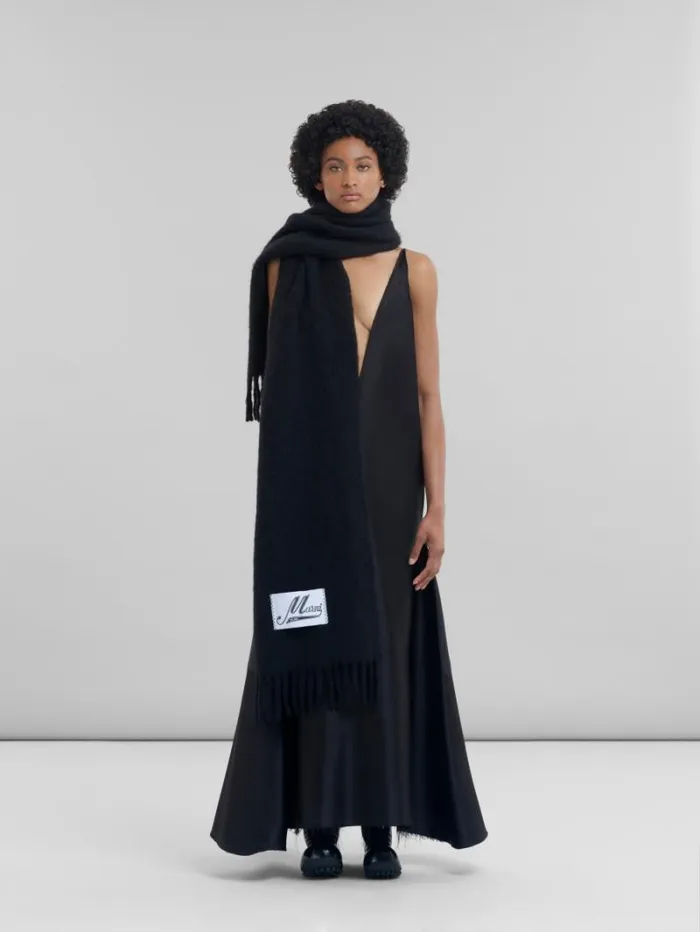 Women Marni Scarves Black Alpaca Scarf