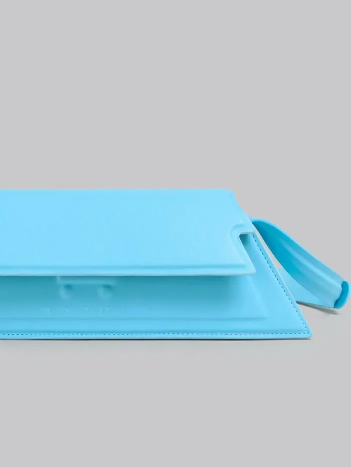 Women Marni Shoulder Bags Mini Trunkoise Bag In Smooth Light Blue Leather