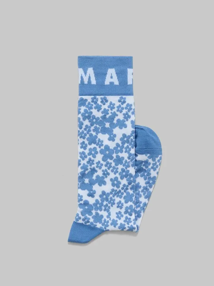 Women Marni Socks Blue Colour Block Socks