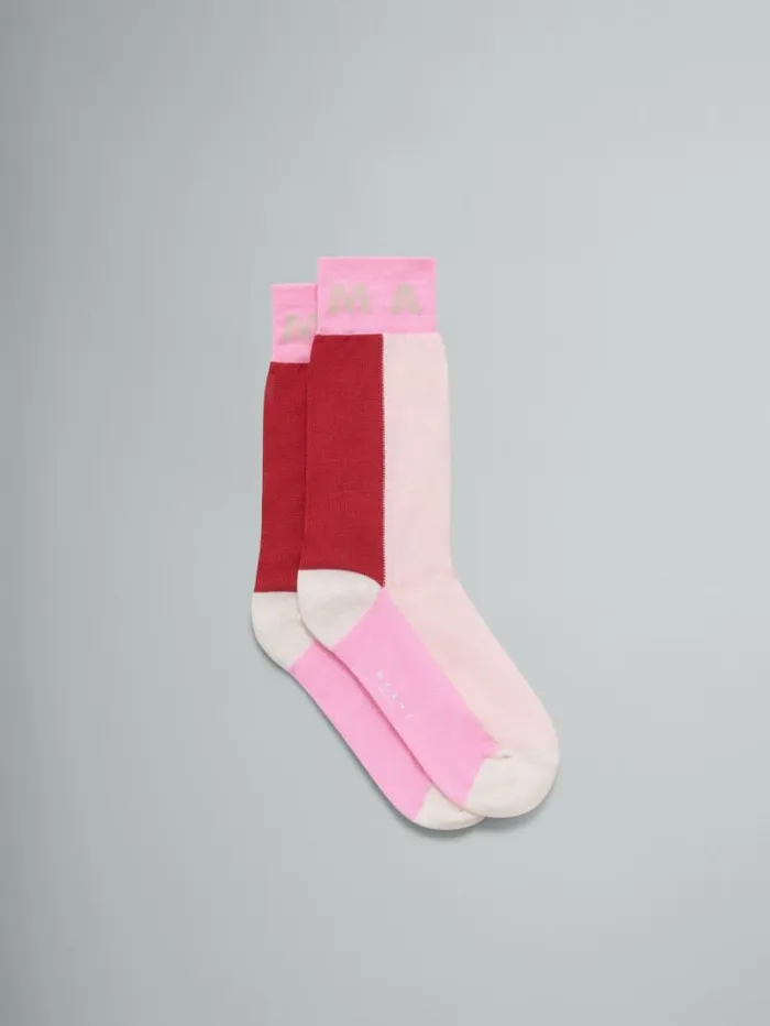 Women Marni Socks Pink Colour Block Socks