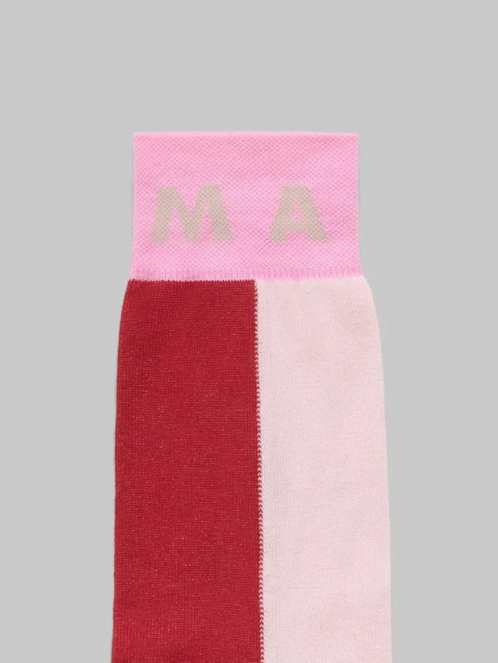 Women Marni Socks Pink Colour Block Socks