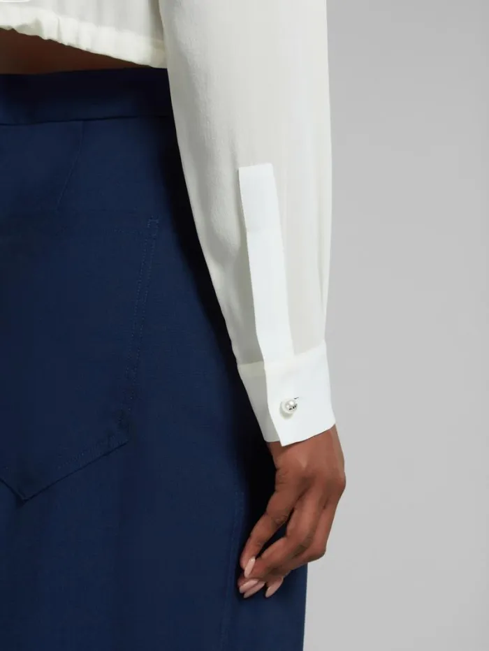 Women Marni Tops and Tshirts White Crpe De Chine Drawstring Top