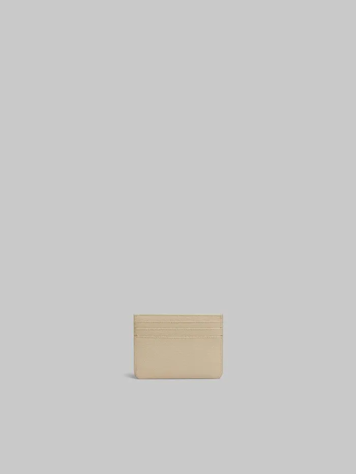 Women Marni Wallets and Small Leather Goods Beige Leather Cardholder With Marni Mending