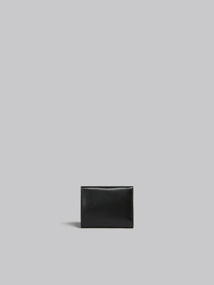 Women Marni Wallets and Small Leather Goods Black Leather Trifold Prisma Wallet