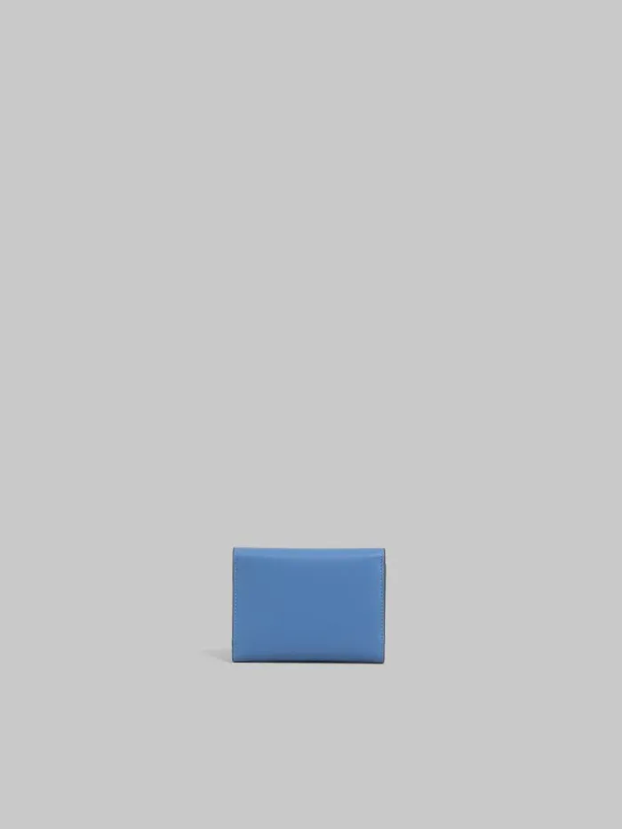Women Marni Wallets and Small Leather Goods Blue Leather Trunkaroo Trifold Wallet