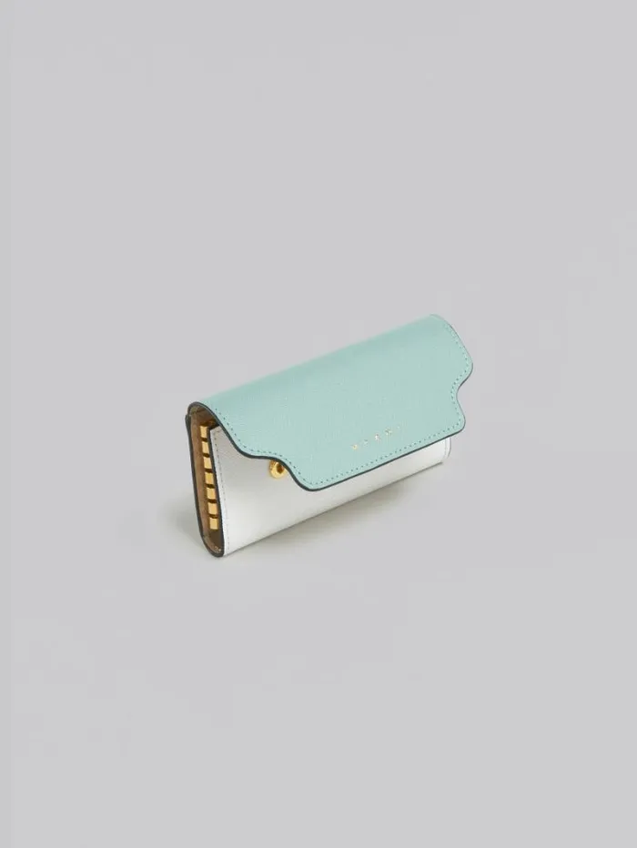 Women Marni Wallets and Small Leather Goods Colour Block Saffiano Leather Keyring