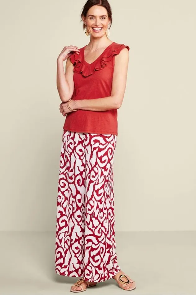 Women Marybeth Ruffle Tank American Beauty Soft Surroundings Tops