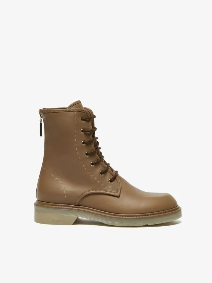 Women Max Mara Ankle Boots And Boots Leather Ankle Boots Hazelnut Brown