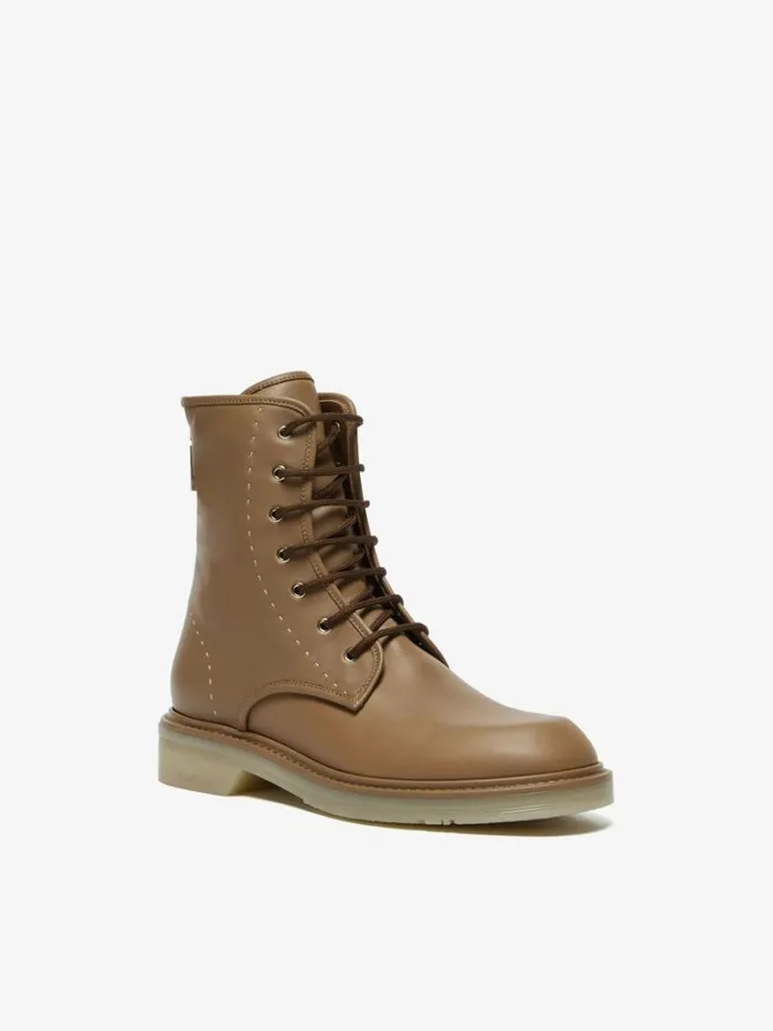 Women Max Mara Ankle Boots And Boots Leather Ankle Boots Hazelnut Brown