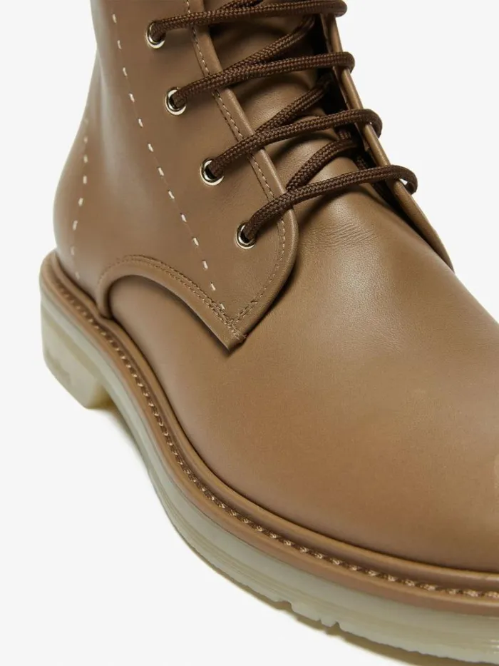 Women Max Mara Ankle Boots And Boots Leather Ankle Boots Hazelnut Brown