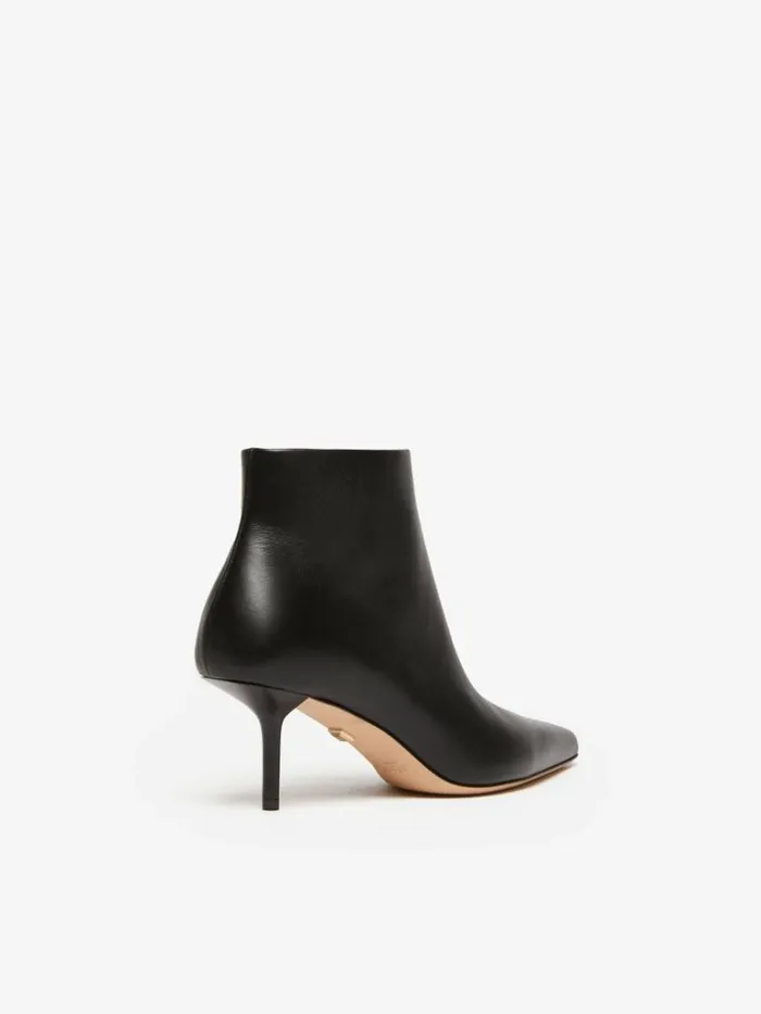 Women Max Mara Ankle Boots And Boots Leather Ankle Boots With Zip Black