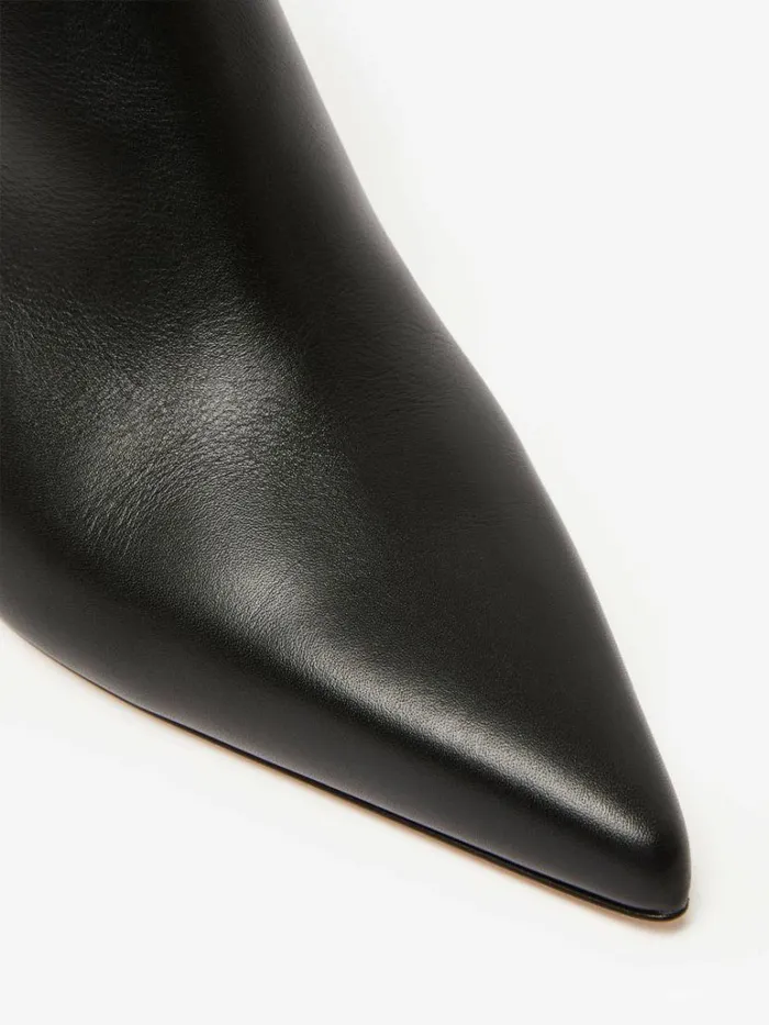 Women Max Mara Ankle Boots And Boots Leather Ankle Boots With Zip Black