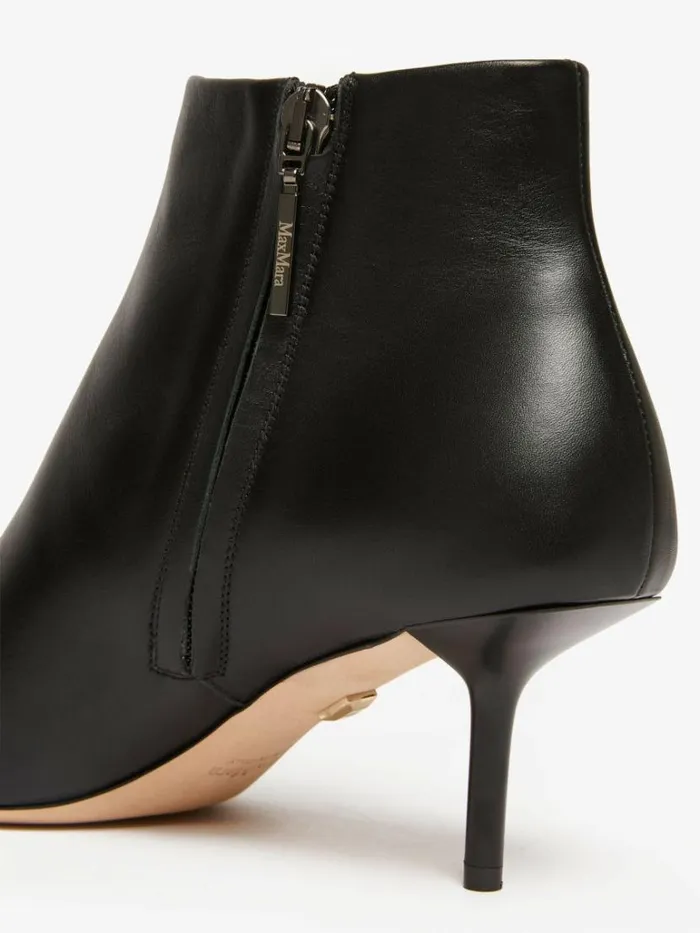 Women Max Mara Ankle Boots And Boots Leather Ankle Boots With Zip Black