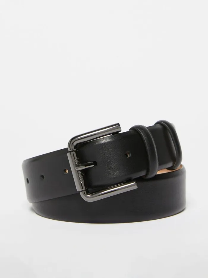 Women Max Mara Belts Nappa Leather Belt Black