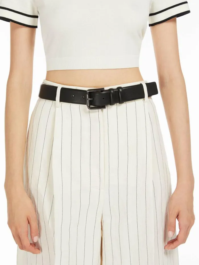 Women Max Mara Belts Nappa Leather Belt Black
