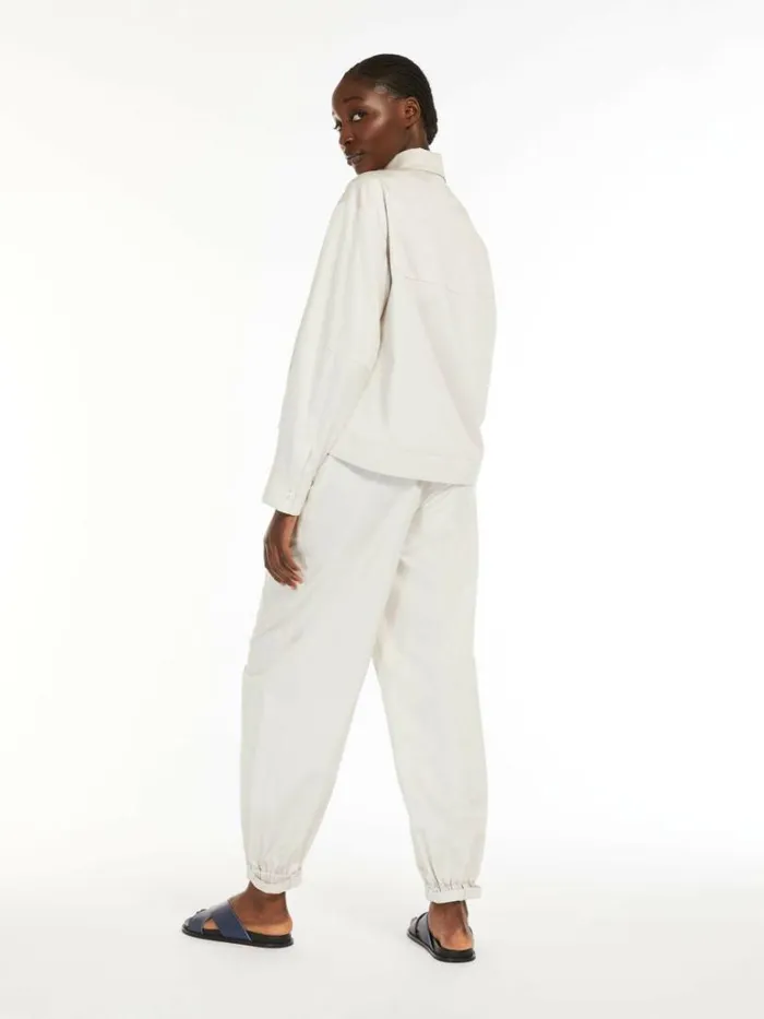 Women Max Mara Blouses Cotton Sateen Shirt Stone
