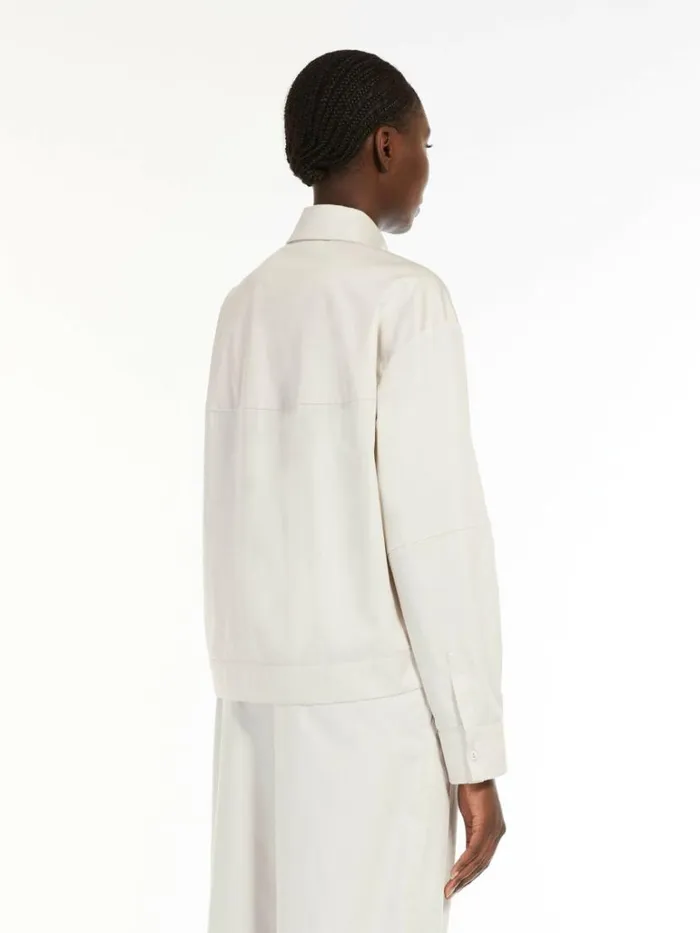 Women Max Mara Blouses Cotton Sateen Shirt Stone