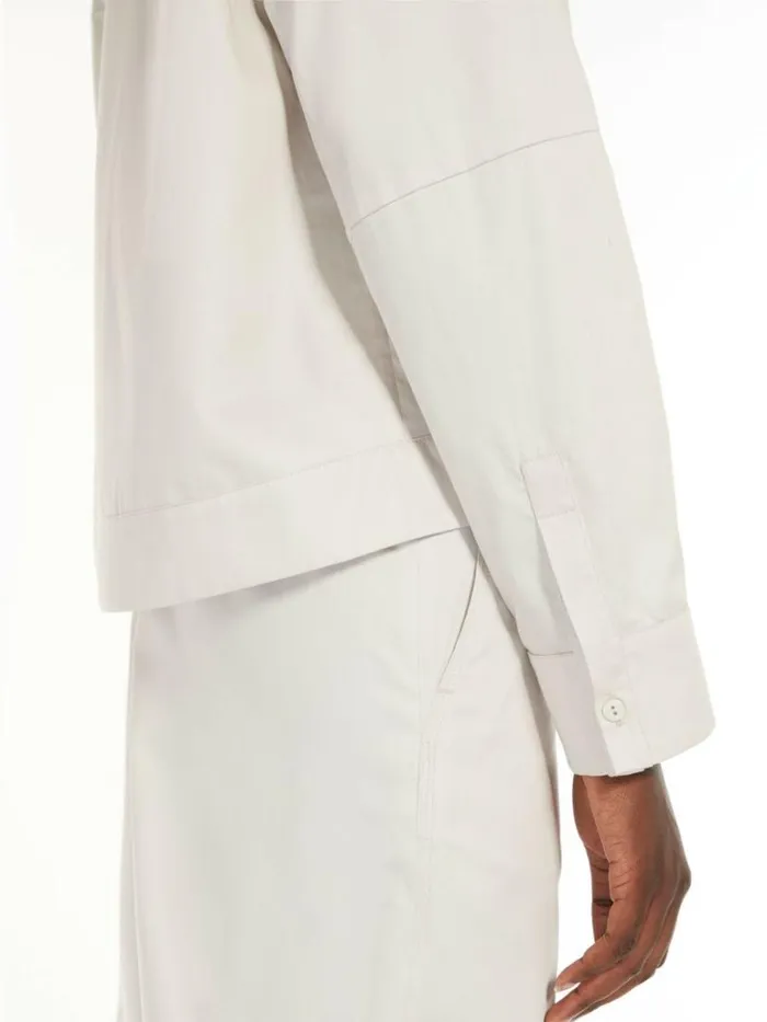 Women Max Mara Blouses Cotton Sateen Shirt Stone