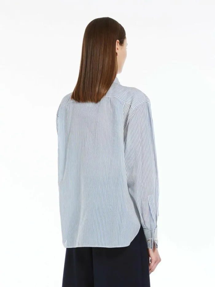 Women Max Mara Blouses Masculinestyle Organza Shirt Avio