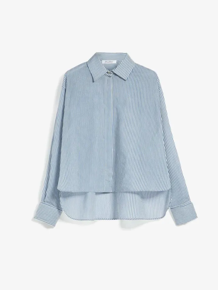 Women Max Mara Blouses Masculinestyle Organza Shirt Avio