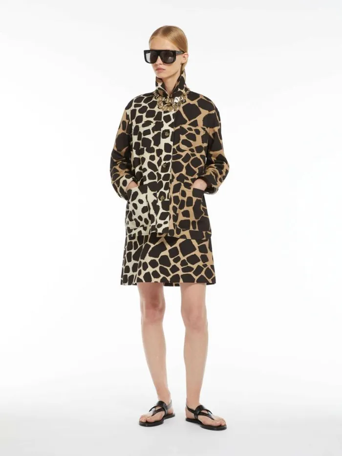Women Max Mara Blouses Printed Linen And Cotton Jacket Black