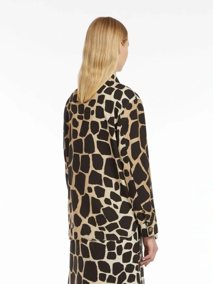 Women Max Mara Blouses Printed Linen And Cotton Jacket Black