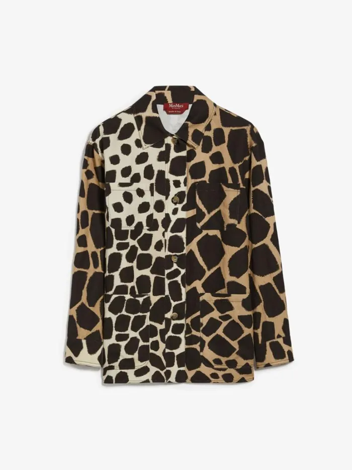 Women Max Mara Blouses Printed Linen And Cotton Jacket Black