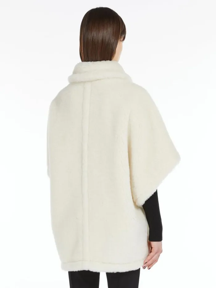 Women Max Mara Capes Teddy Fabric Cape White