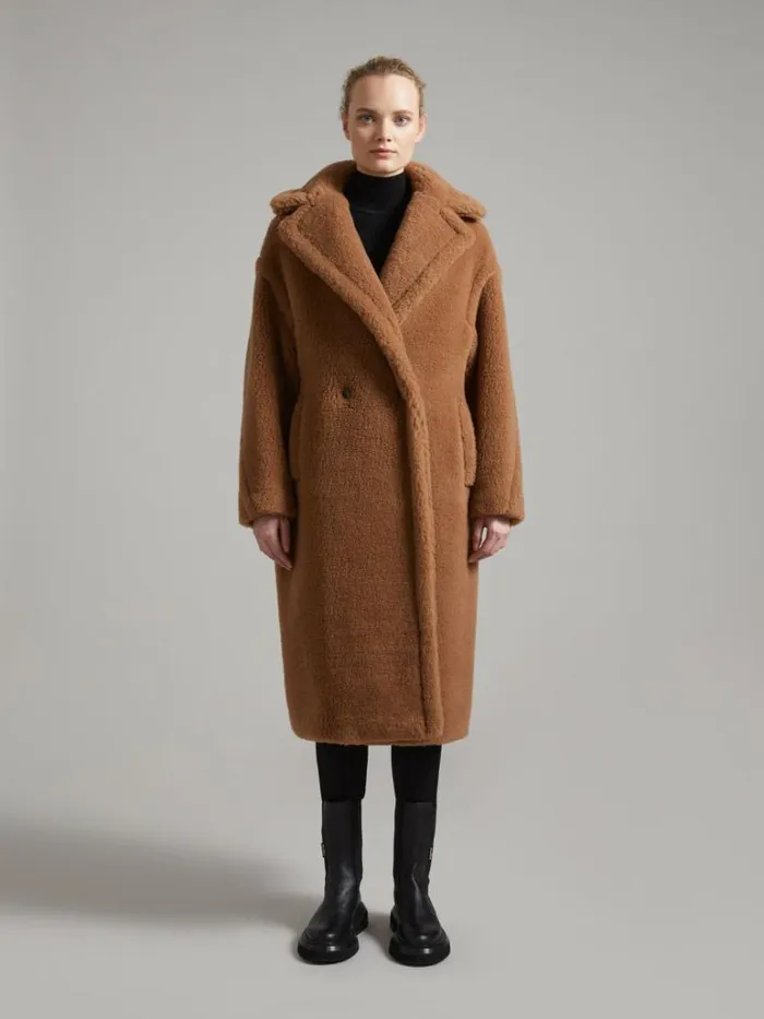 Women Max Mara Coats Teddy Bear Icon Coat Camel